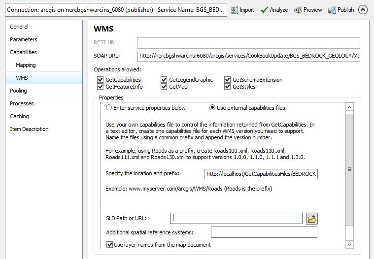 Setting up external capabilities files