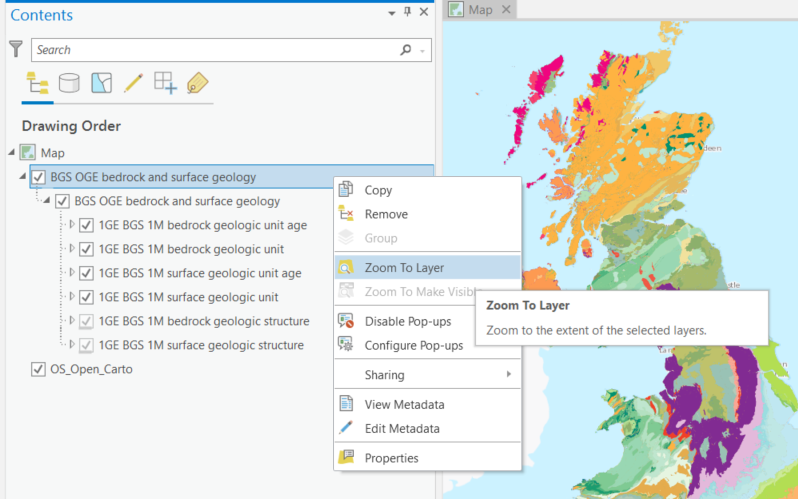 Reviewing available WMS services in ArcGIS Pro