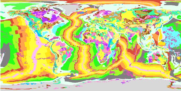 GetMap response to the OneGeology WORLD CGMW 1:25M Geologic Units map layer showing a web map service with whole globe coverage